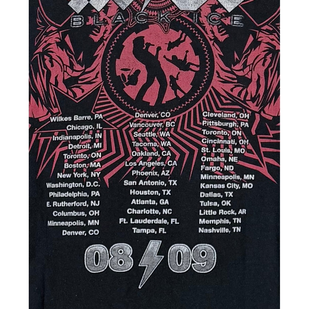 AC/DC Black Ice World Tour 2008 2009 Band T-Shirt Mens 3XL Anvil Black - Picture 4 of 8